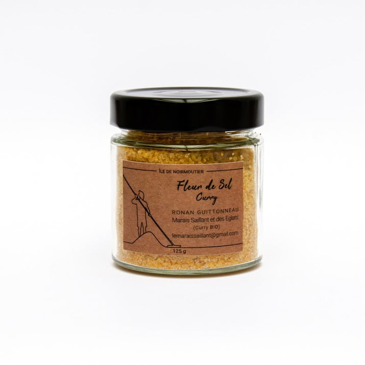 Fleur de Sel aromatisée Bio Curry - Pot en verre 125 g