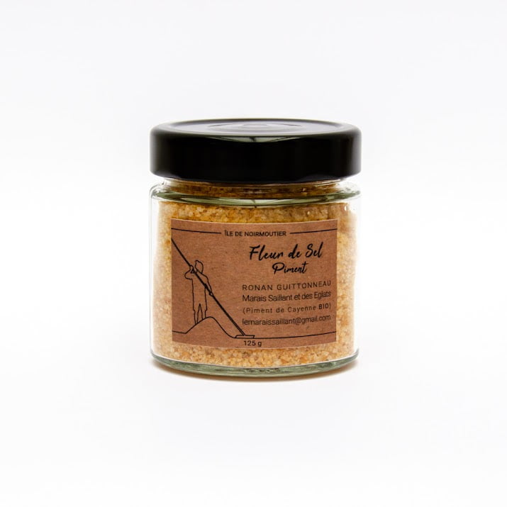 Fleur de Sel Bio Aromatisé Piment - Pot en verre 125 g